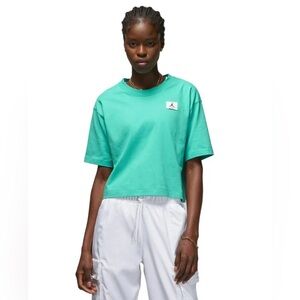 Jordan Essential Boxy T-Shirt in Washed Teal Size M 100% Cotton